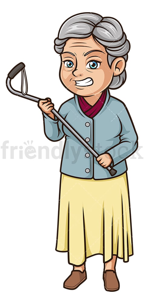 Download Angry Old Woman Cartoon Clipart Vector - FriendlyStock