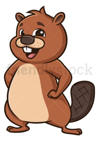 Beaver smiling. PNG - JPG and vector EPS (infinitely scalable).