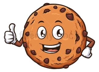 Cookie mascot thumbs up. PNG - JPG and vector EPS (infinitely scalable).