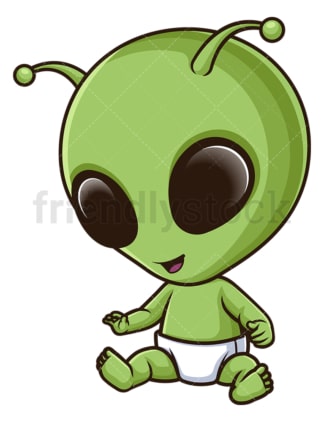 Baby alien. PNG - JPG and vector EPS file formats (infinitely scalable). Image isolated on transparent background.
