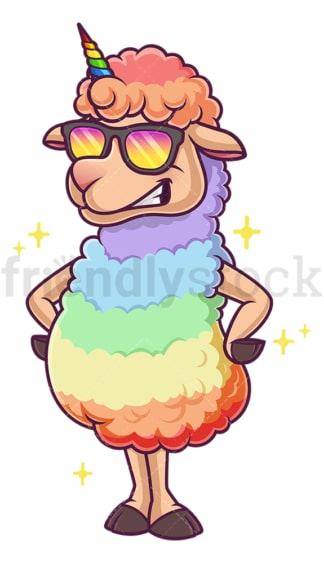 Sheep unicorn. PNG - JPG and vector EPS file formats (infinitely scalable). Image isolated on transparent background.