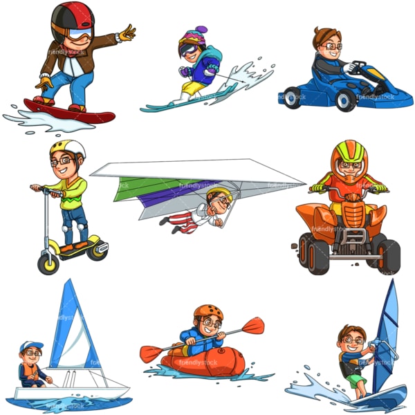 Little boy doing activities. PNG - JPG and infinitely scalable vector EPS - on white or transparent background.