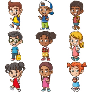 School kids. PNG - JPG and infinitely scalable vector EPS - on white or transparent background.