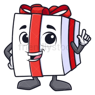 Gift box pointing. PNG - JPG and vector EPS (infinitely scalable).