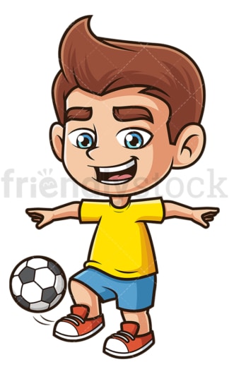 Kid juggling soccer ball. PNG - JPG and vector EPS (infinitely scalable).