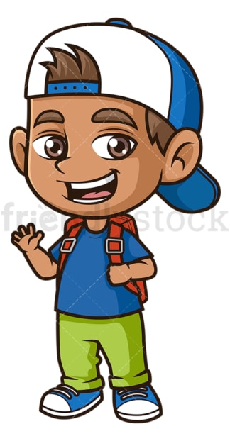 Hispanic boy going to school. PNG - JPG and vector EPS (infinitely scalable).