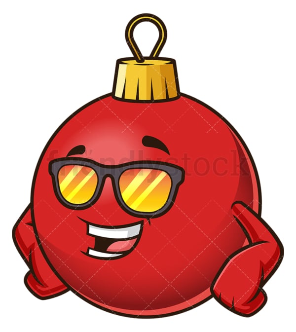 Cool christmas ball character. PNG - JPG and vector EPS (infinitely scalable).
