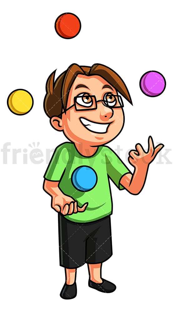 Little boy juggling. PNG - JPG and vector EPS (infinitely scalable).