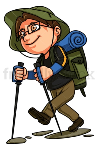 Little boy hiking. PNG - JPG and vector EPS (infinitely scalable).