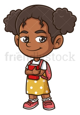 African-American school girl. PNG - JPG and vector EPS (infinitely scalable).