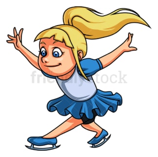 Little girl ice skating. PNG - JPG and vector EPS (infinitely scalable).