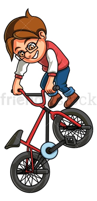 Little boy riding bmx bike. PNG - JPG and vector EPS (infinitely scalable).