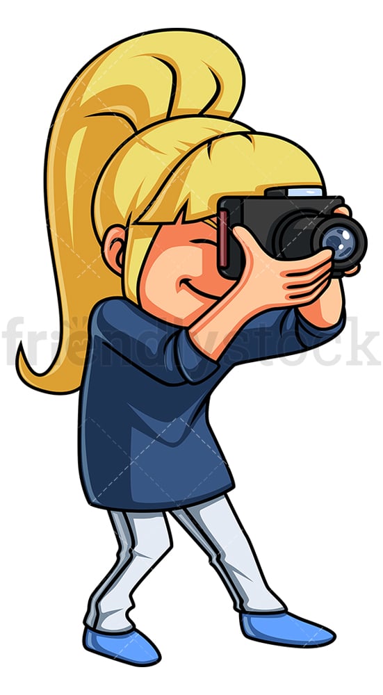 Little girl taking photo. PNG - JPG and vector EPS (infinitely scalable).