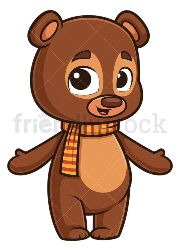 Welcoming autumn bear. PNG - JPG and vector EPS (infinitely scalable).