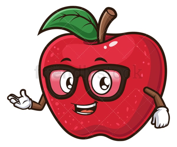 Friendly apple. PNG - JPG and vector EPS (infinitely scalable).