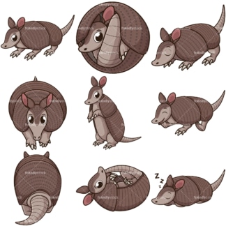 Cute armadillo. PNG - JPG and infinitely scalable vector EPS - on white or transparent background.