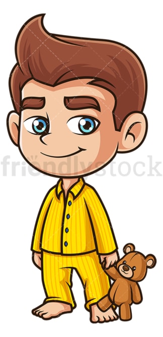 Boy wearing pajamas. PNG - JPG and vector EPS (infinitely scalable).