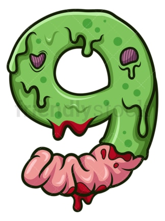 Zombie number 9. PNG - JPG and vector EPS file formats (infinitely scalable). Image isolated on transparent background.