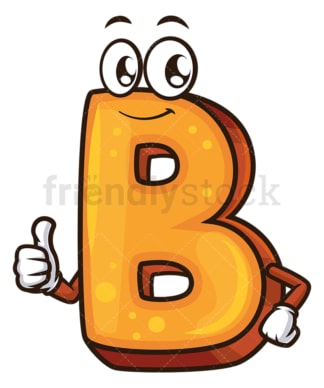 Cartoon letter b. PNG - JPG and vector EPS file formats (infinitely scalable). Image isolated on transparent background.
