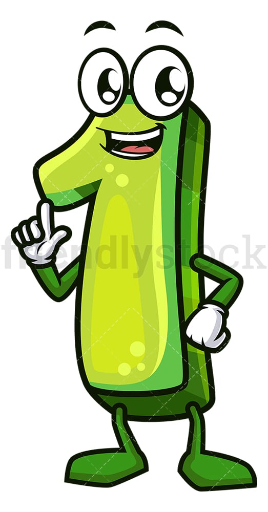 Cartoon Nummer 1 Clipart Vector Friendlystock
