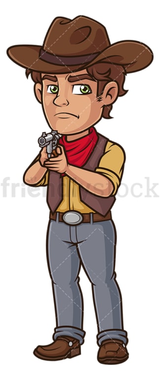 Cowboy pointing gun. PNG - JPG and vector EPS (infinitely scalable).