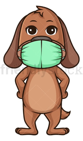 Pup with face mask. PNG - JPG and vector EPS (infinitely scalable).