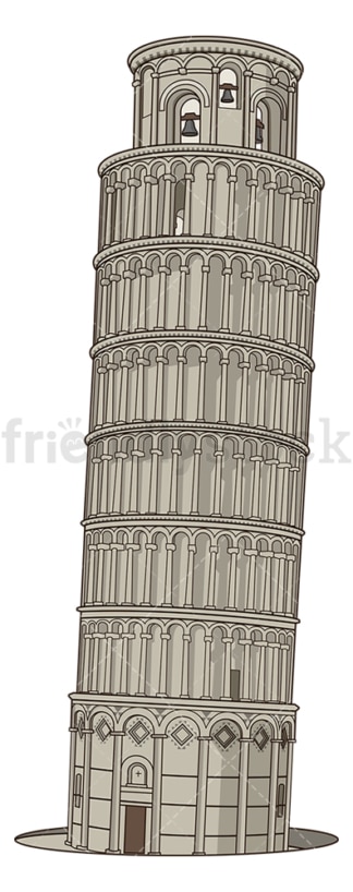 The leaning tower of pisa. PNG - JPG and vector EPS file formats (infinitely scalable). Image isolated on transparent background.