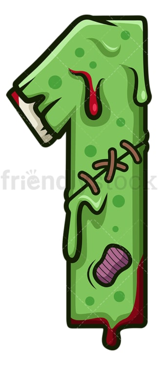 Zombie number 1. PNG - JPG and vector EPS file formats (infinitely scalable). Image isolated on transparent background.
