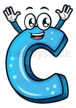 Cartoon letter c. PNG - JPG and vector EPS file formats (infinitely scalable). Image isolated on transparent background.