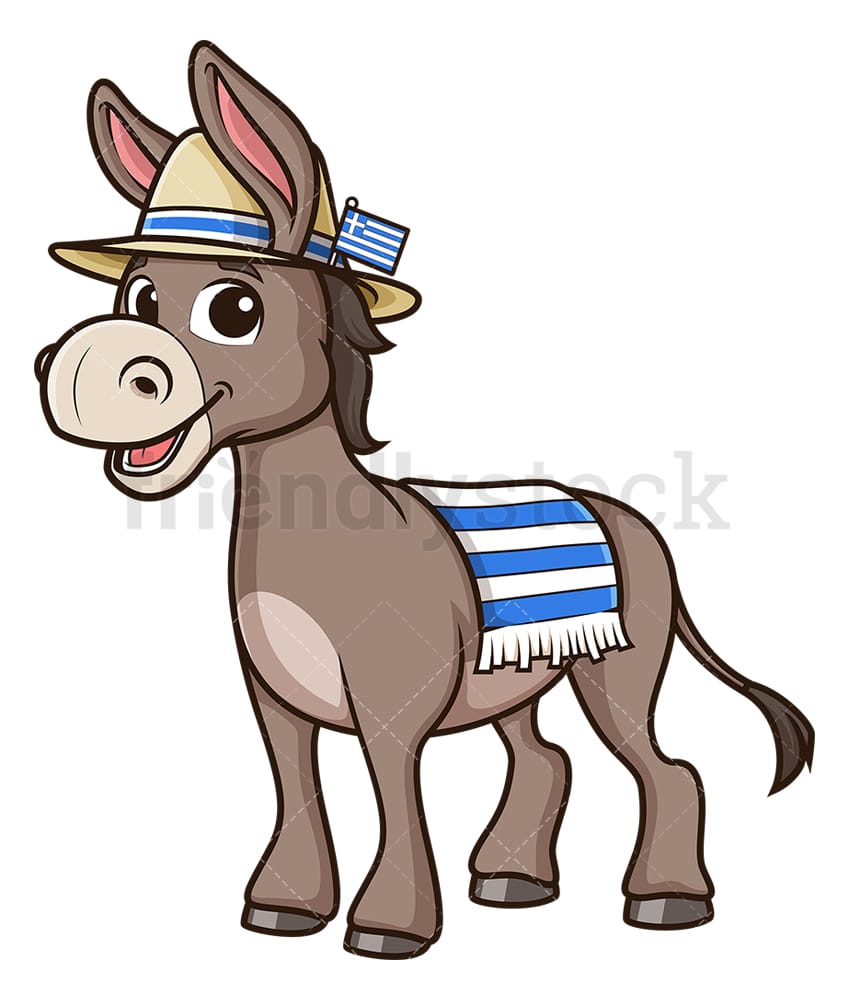 ギリシャのロバ漫画ベクトルクリップアート Friendlystock
