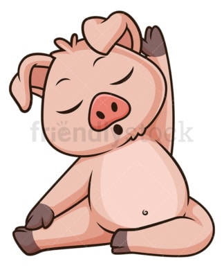 Pig doing yoga. PNG - JPG and vector EPS (infinitely scalable).