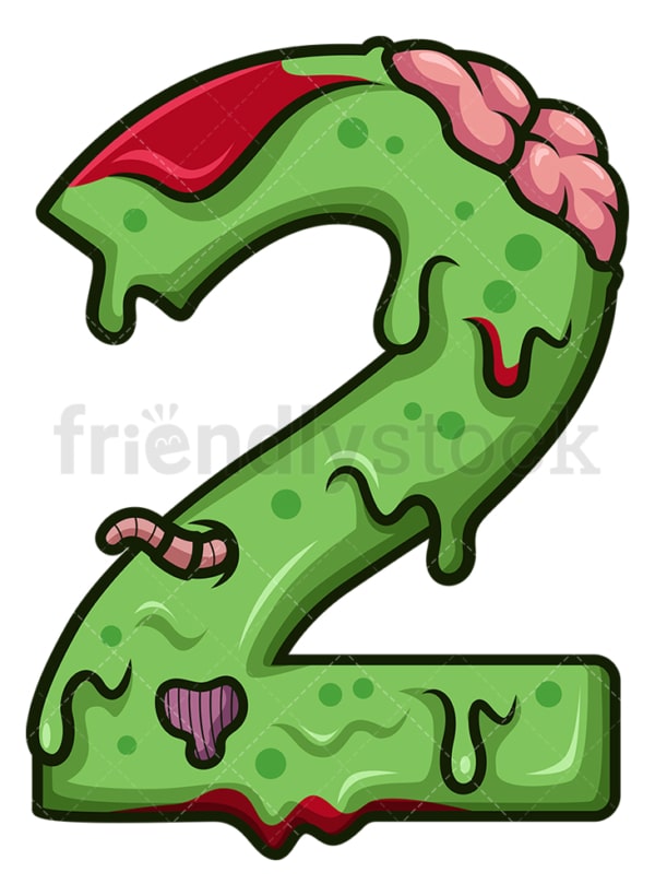 Zombie number 2. PNG - JPG and vector EPS file formats (infinitely scalable). Image isolated on transparent background.