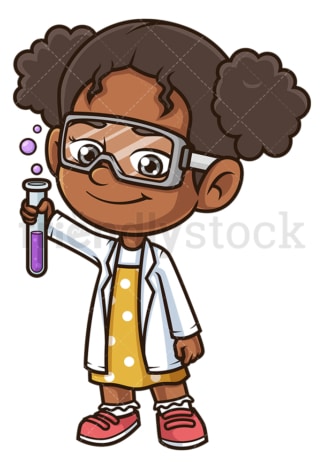 Black girl scientist. PNG - JPG and vector EPS (infinitely scalable).