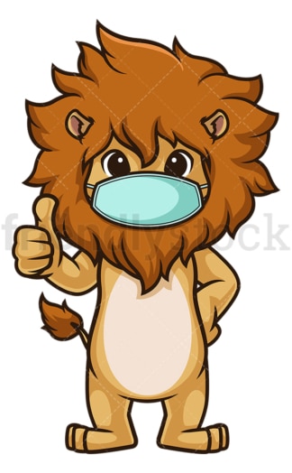 Lion with face mask. PNG - JPG and vector EPS (infinitely scalable).