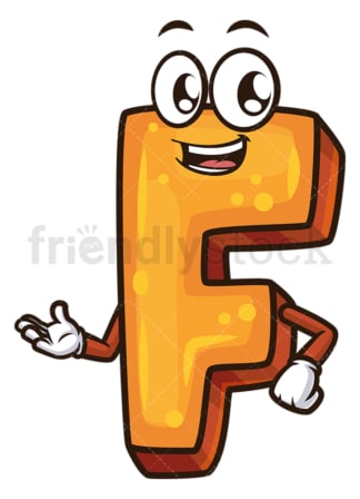 Cartoon letter f. PNG - JPG and vector EPS file formats (infinitely scalable). Image isolated on transparent background.