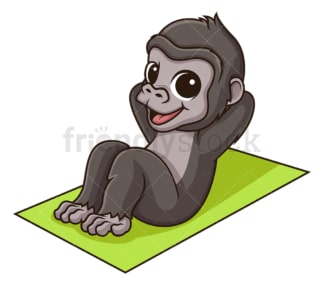 Gorilla working out. PNG - JPG and vector EPS (infinitely scalable).