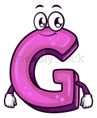 Cartoon letter g. PNG - JPG and vector EPS file formats (infinitely scalable). Image isolated on transparent background.