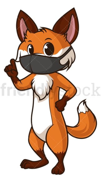 Fox with face mask. PNG - JPG and vector EPS (infinitely scalable).