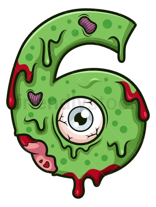 Zombie number 6. PNG - JPG and vector EPS file formats (infinitely scalable). Image isolated on transparent background.