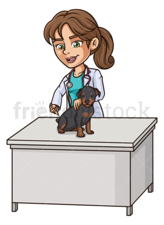 Female veterinarian vaccinating dog. PNG - JPG and vector EPS (infinitely scalable).