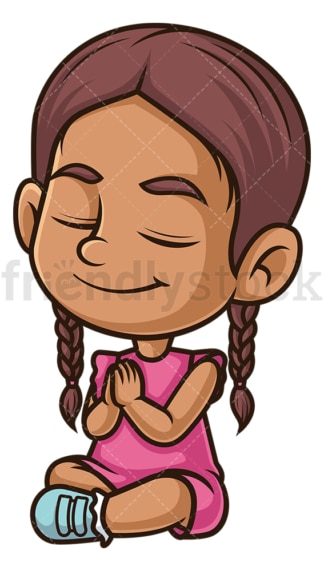 Hispanic girl praying. PNG - JPG and vector EPS (infinitely scalable).