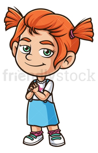 Ginger girl praying. PNG - JPG and vector EPS (infinitely scalable).