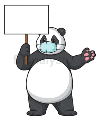 Panda with face mask. PNG - JPG and vector EPS (infinitely scalable).