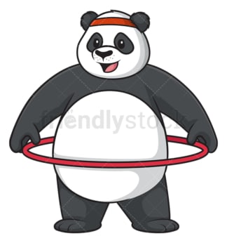 Panda working out with hula hoop. PNG - JPG and vector EPS (infinitely scalable).