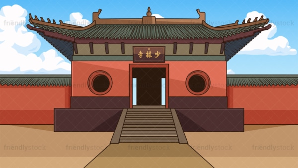 Shaolin monastery background in 16:9 aspect ratio. PNG - JPG and vector EPS file formats (infinitely scalable).