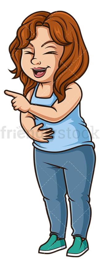 Chubby woman cracking up. PNG - JPG and vector EPS (infinitely scalable).