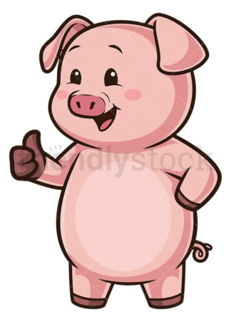 Piggy bank thumbs up. PNG - JPG and vector EPS (infinitely scalable).