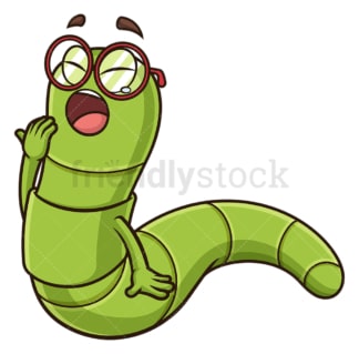 Tired bookworm yawning. PNG - JPG and vector EPS (infinitely scalable).