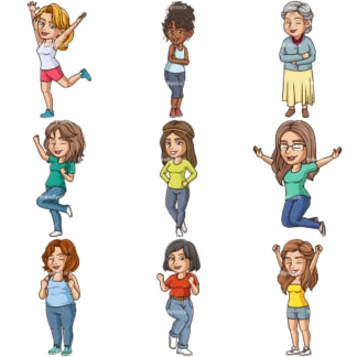 Happy women. PNG - JPG and infinitely scalable vector EPS - on white or transparent background.