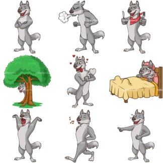 Wolf mascot. PNG - JPG and infinitely scalable vector EPS - on white or transparent background.
